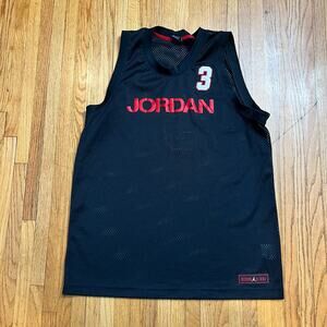 Dwayne Wade Jersey Mens Large #3 Jordan Black NBA Basketball